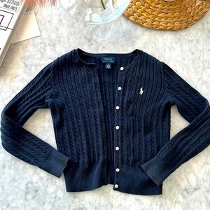 Polo by Ralph Lauren blue marine Children Ribbed Cardigan Sweater